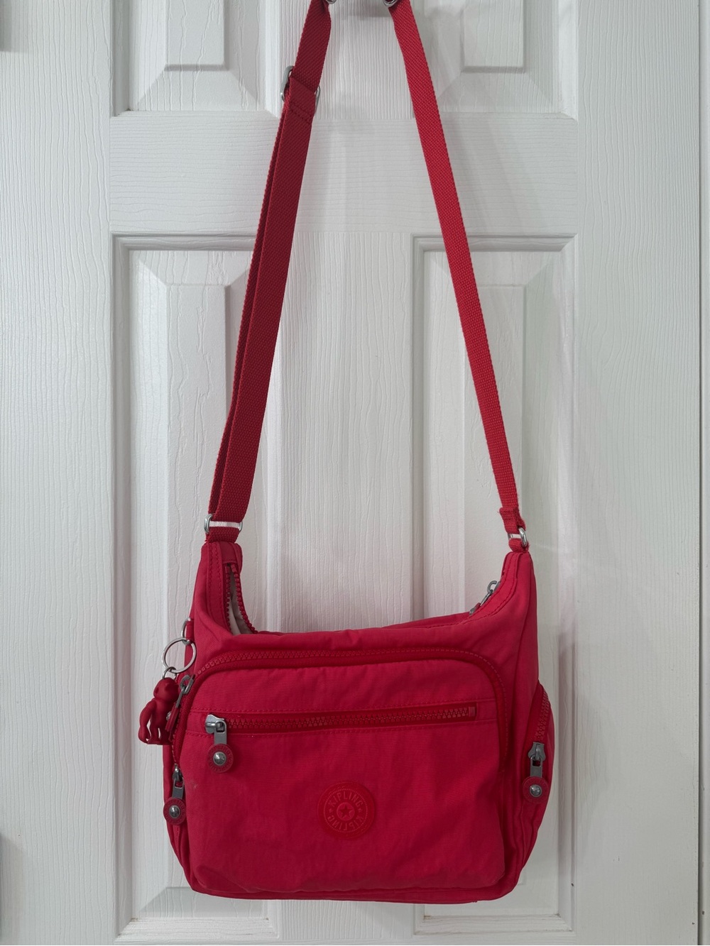 Kipling Bright Red Crossbody Bag with Adjustable Strap